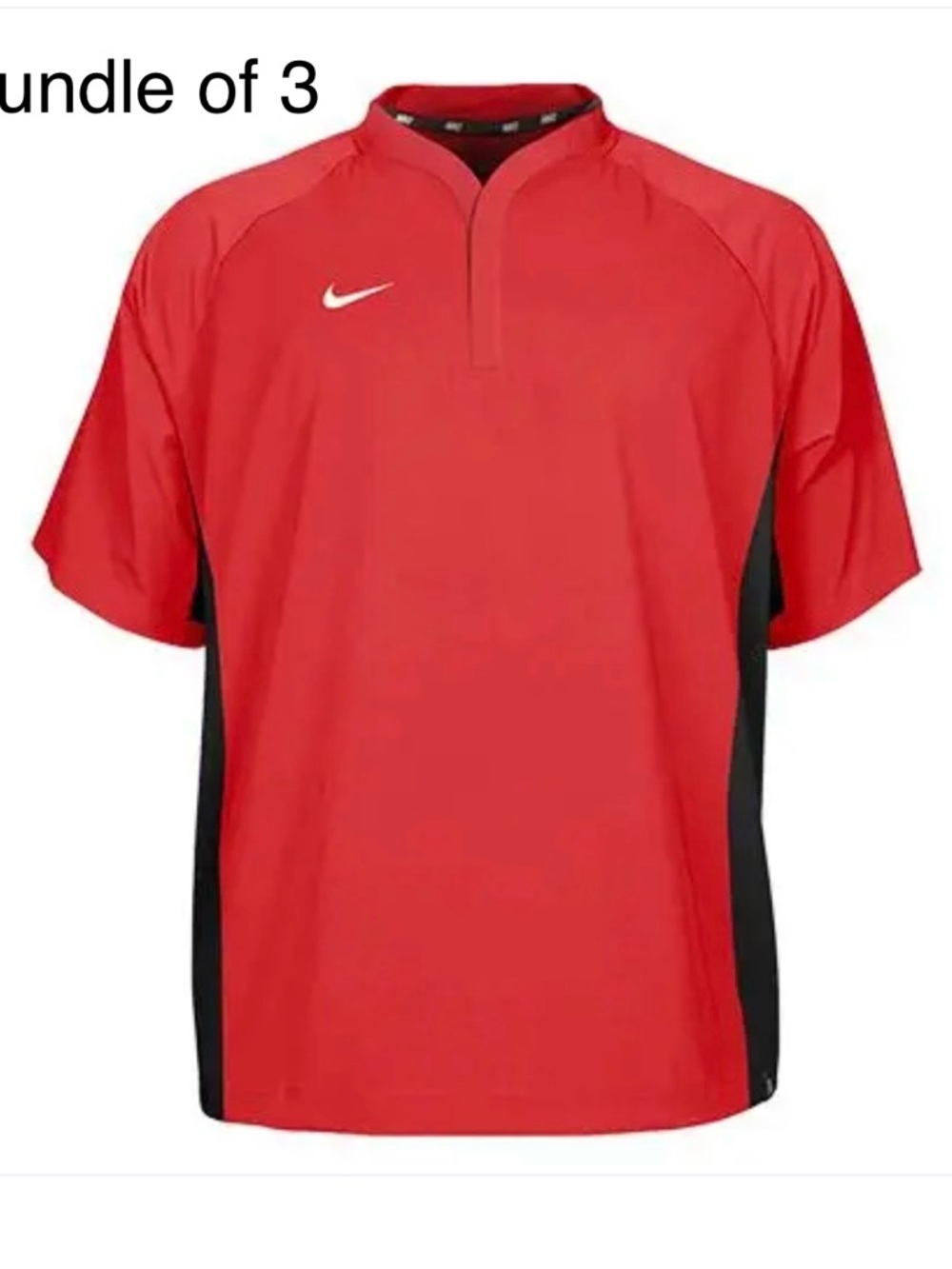 Nike Men’s Red Short-Sleeve Jersey with Black Side Panels